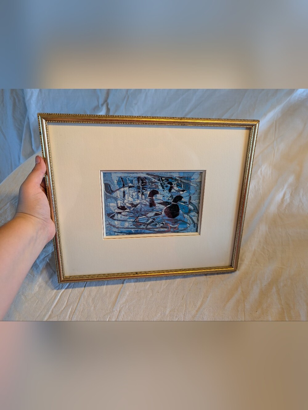 2/60$ Framed Waterfowl Art Duck Print in Blue
